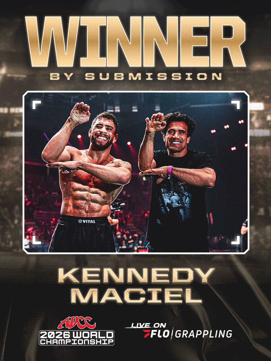 FloGrappling's tweet photo. Kennedy Maciel gets the submission win to become your 2026 ADCC -66kg World Champion! 🐍  

[ #ADCCWorlds | Sept 12-13 | Live on FloGrappling📺 ] https://t.co/dCT5VQUvVP