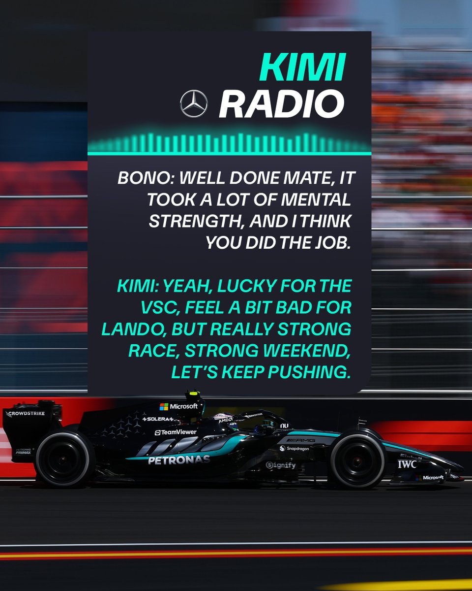 MercedesAMGF1's tweet photo. Gracious in victory, and still extremely proud of the effort from the Team 👏 https://t.co/wH1Iy1TYau
