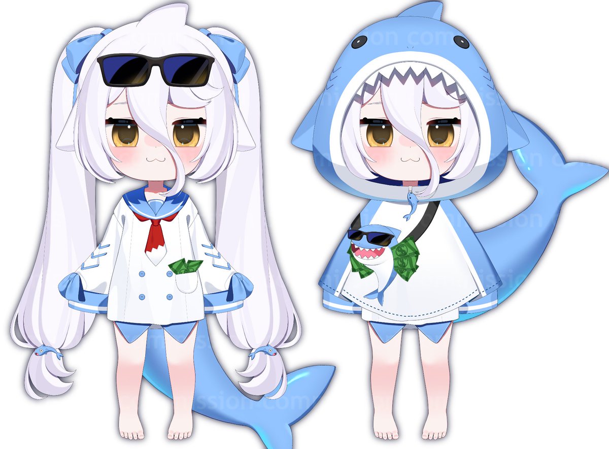 BlueNamie's tweet photo. I made the art for @henyathegenius 's new loan shark model 🦈I loved working on this! https://t.co/J9CnTSDmTw