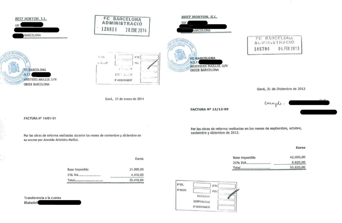 futbolgate_ES's tweet photo. #CasoBarçaNegreira Tan llamativos como los 60.900 euros facturados por «aloe vera» lo son también los más de 200.000 euros facturados por «obras de reforma».

Entre 2013 y 2015, Best Norton y Radamanto, sociedades vinculadas a Josep Contreras, facturaron al FC Barcelona 248.050 euros por «obras de reforma».

Ambas sociedades aparecen además en el circuito de pagos utilizado para canalizar dinero del FC Barcelona hacia las empresas administradas por Javier Enríquez.

¿Por qué el FC Barcelona pagaría 248.050 euros a sociedades vinculadas a Contreras por «obras», cuando los pagos que llegaban al entorno de los Negreira se justificaban oficialmente por supuestos servicios e informes arbitrales?

En el caso Soule, donde también estuvo implicado Josep Contreras, la investigación apunta a más de 700.000 euros en obras sin justificar.

https://t.co/OnKqOe4LBk
