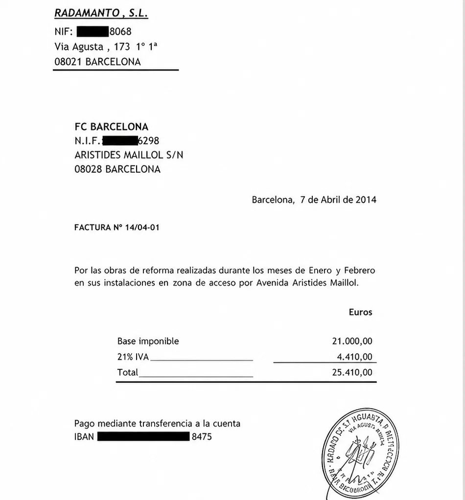 futbolgate_ES's tweet photo. #CasoBarçaNegreira Tan llamativos como los 60.900 euros facturados por «aloe vera» lo son también los más de 200.000 euros facturados por «obras de reforma».

Entre 2013 y 2015, Best Norton y Radamanto, sociedades vinculadas a Josep Contreras, facturaron al FC Barcelona 248.050 euros por «obras de reforma».

Ambas sociedades aparecen además en el circuito de pagos utilizado para canalizar dinero del FC Barcelona hacia las empresas administradas por Javier Enríquez.

¿Por qué el FC Barcelona pagaría 248.050 euros a sociedades vinculadas a Contreras por «obras», cuando los pagos que llegaban al entorno de los Negreira se justificaban oficialmente por supuestos servicios e informes arbitrales?

En el caso Soule, donde también estuvo implicado Josep Contreras, la investigación apunta a más de 700.000 euros en obras sin justificar.

https://t.co/OnKqOe4LBk