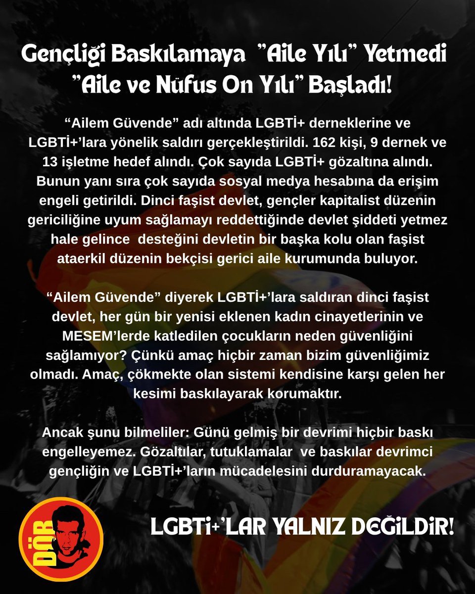 Devrimciob4's tweet photo. Gençliği baskılamaya "Aile Yılı" yetmedi "Aile ve Nüfus On Yılı " başladı! https://t.co/DmIiiozVEW