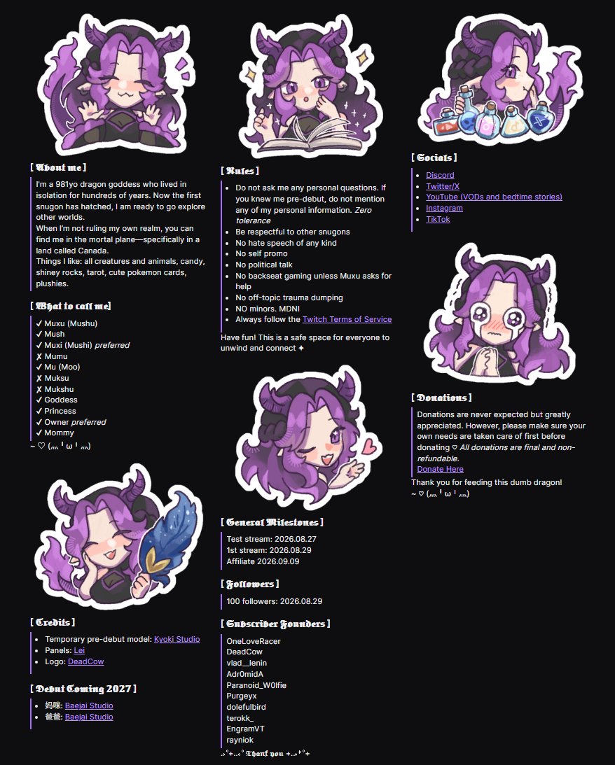 muxu_gg's tweet photo. Does anyone else get excited about the small things?

Sometimes I feel like I get so excited about the smallest and dumbest things 🥹 The smallest things make me so happy 🖤 I just finished updating my new 'About' section on Twitch with new panels
~ ♡ (灬╹ω╹灬) https://t.co/uEubUkjvAj