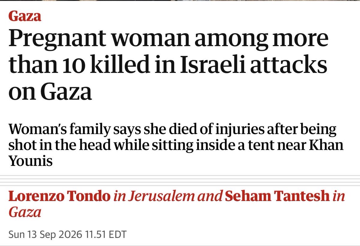 AssalRad's tweet photo. They shot an 8-month pregnant woman in the head, while she was sitting in a tent. https://t.co/PlRKNNiCD0