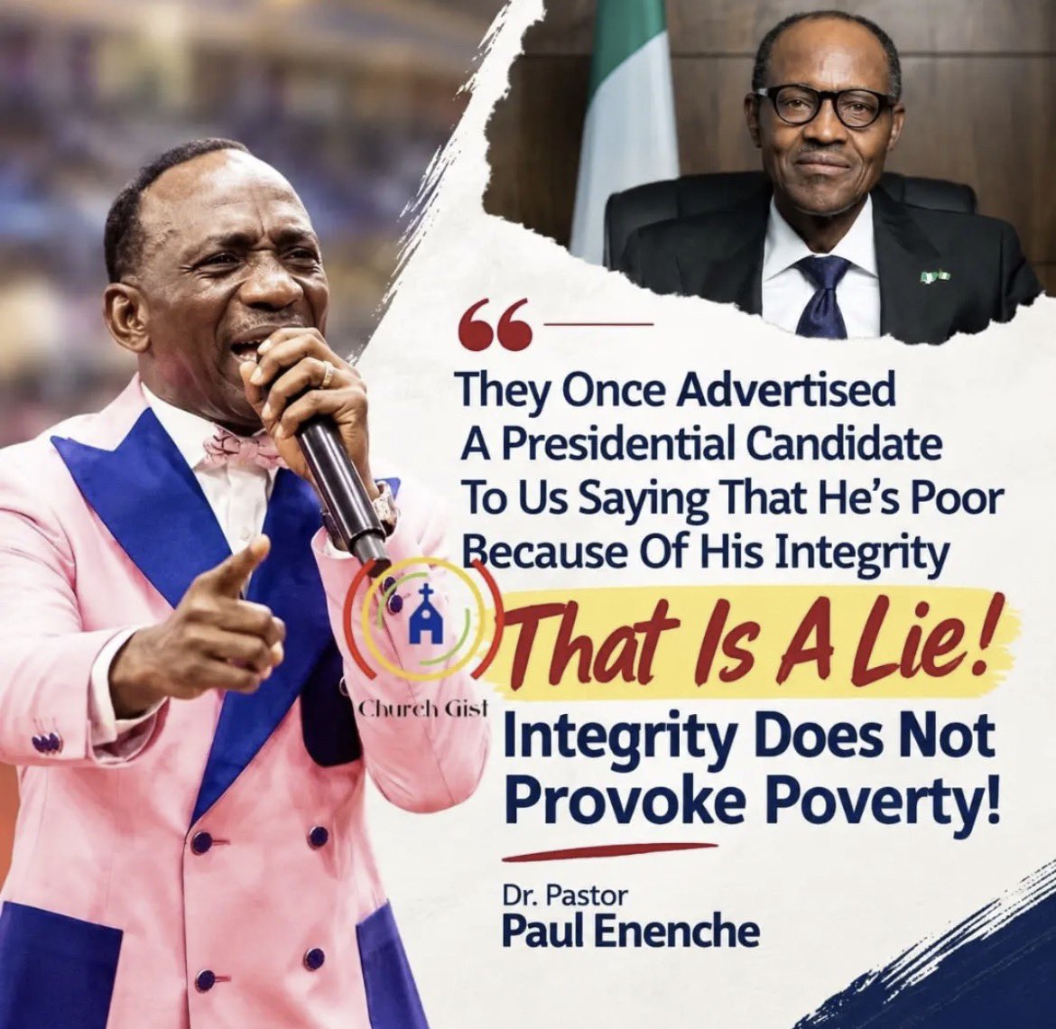 PrinceEnzoBlue's tweet photo. They Once Advertised A Presidential Candidate To Us Saying That He's Poor Because Of His Integrity
That Is A Lie! Integrity Does Not Provoke Poverty!
- Dr. Pastor Paul Enenche

@churchgist https://t.co/GKt9hKuMxm