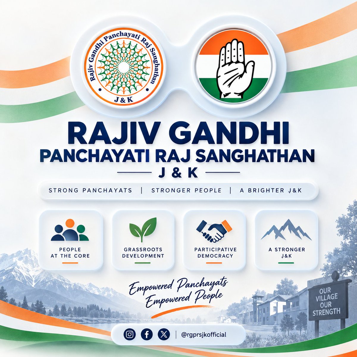 RGPRSJKOFFICIAL's tweet photo. Empowered Panchayats, empowered people. 
Building stronger grassroots democracy for a stronger J&amp;K.
#RGPRSJK #PanchayatiRaj #GrassrootsDemocracy #JammuAndKashmir #Congress #EmpoweredPanchayats #StrongerJK
@RGPRSJKOFFICIAL 
@INCIndia @RahulGandhi @mudr4 @SunilPanwarINC @RGPRSinc https://t.co/XpeNrkElsO