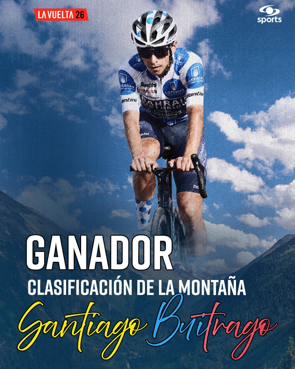GolCaracol's tweet photo. ¡LO CONSIGUIÓ 🫡!

Santiago Buitrago ganó la clasificación de la montaña de la Vuelta a España 2026 🇪🇸 #CaracolSports #LaVueltaPorCaracol 🚵🏻🇨🇴 https://t.co/SNH0UQ8VR5