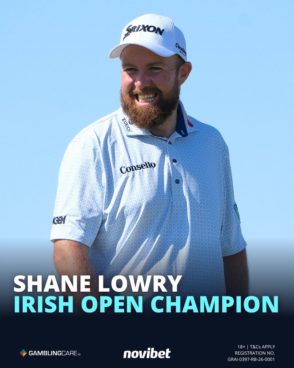 novibet_ie's tweet photo. 17 years after his first, Shane Lowry is an Irish Open champion once again. 🏆🇮🇪

A course-record 62.
23 under for the week.
An incredible 11-shot victory.

A simply outstanding display of golf from start to finish. 👏

🔞 18+ T&Cs apply | https://t.co/gSDJtZi42L
REGISTRATION NO.: GRAI-0397-RB-26-0001
.
.
.
#shanelowry #irishopen #golf #golfireland