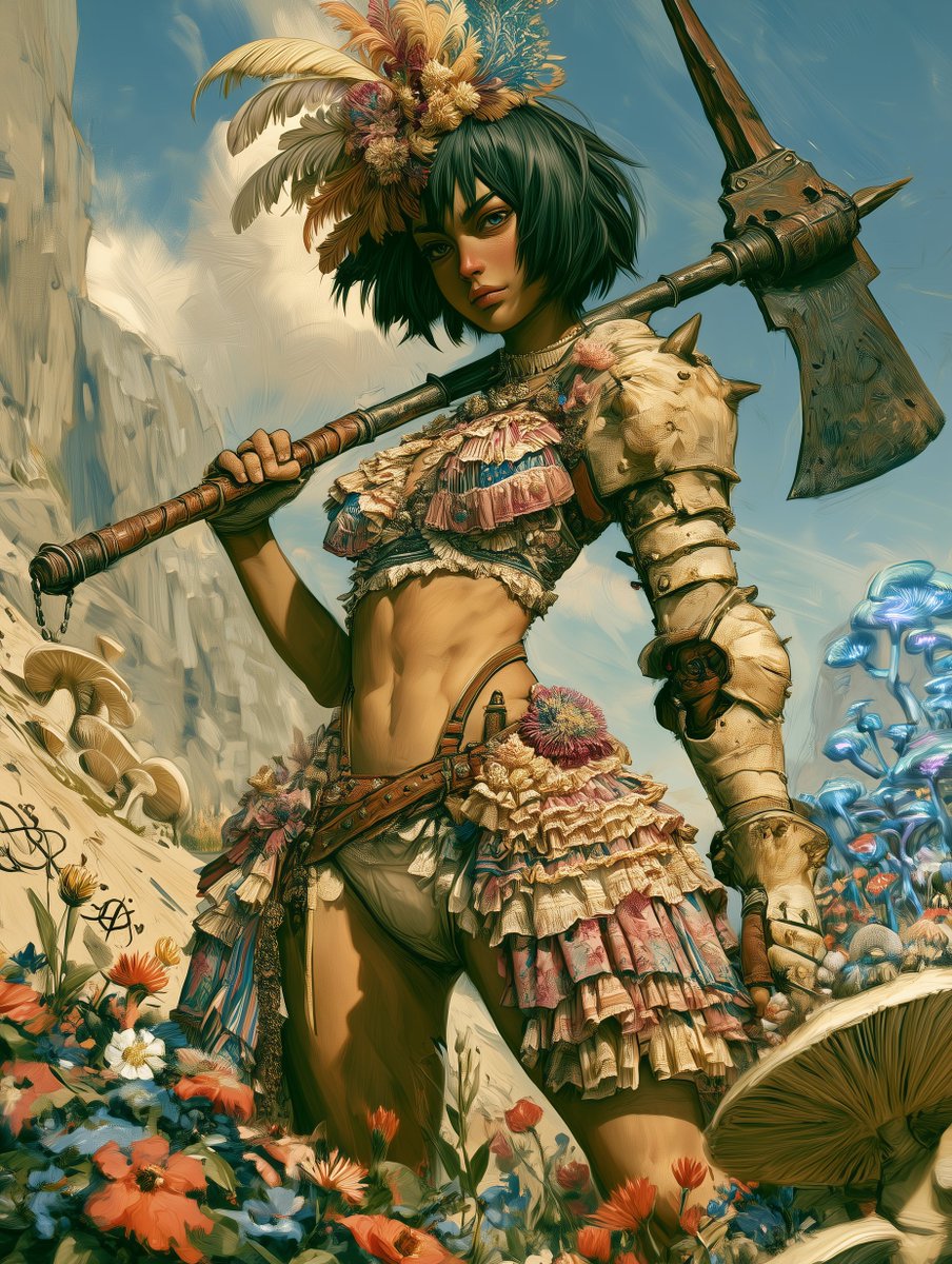 PulpPistil's tweet photo. Variants.

#fantasyart #warriorwoman #midjourney https://t.co/fmMlh5KDkH