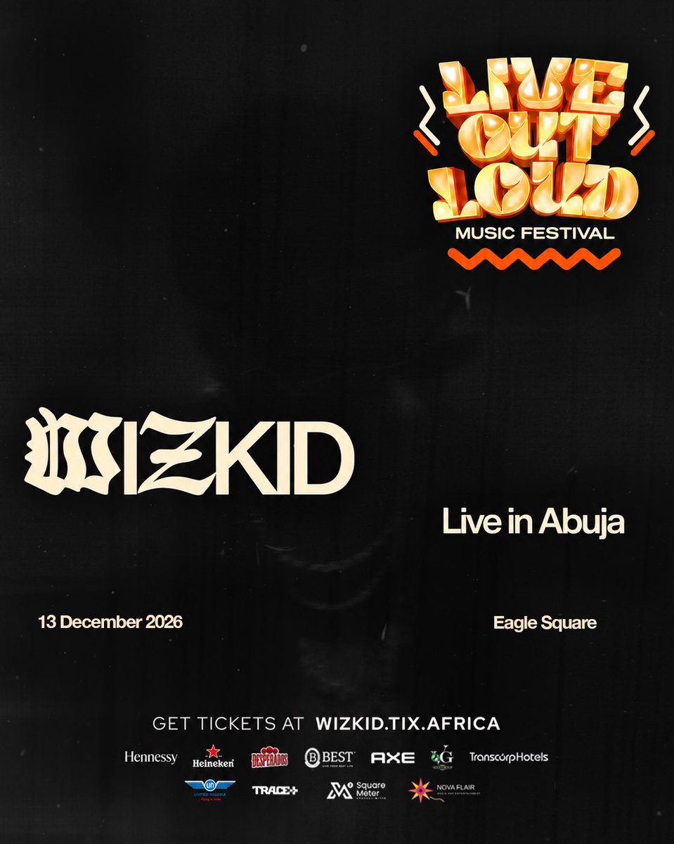thedebuthub's tweet photo. 🚨 Wizkid is set to headline Live Out Loud Music Festival in Abuja on December 13th! 🦅 https://t.co/gvk86fPDqp