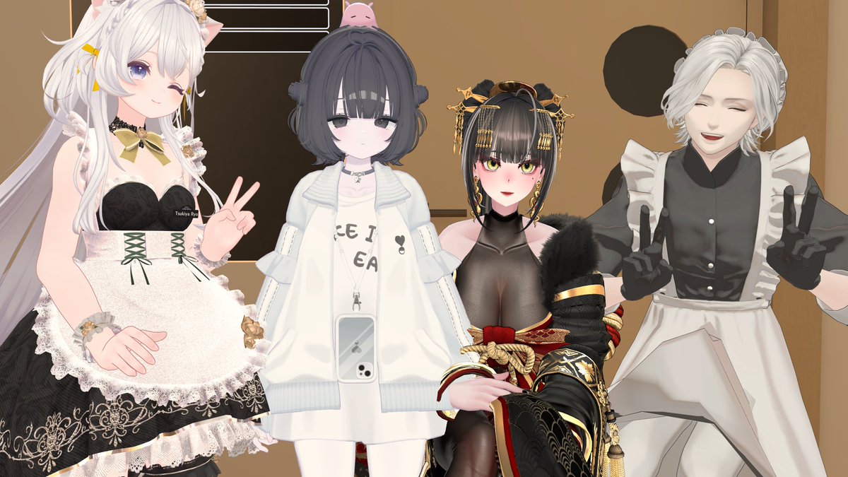 GoT_VRC's tweet photo. 可愛らしい「影ちゃん」のメイドたちです。
来週はどんなキャストたちに会えるのか…。
キャスト紹介もそ���そろ始めなければなりませんね！ https://t.co/riRaP3wi9H