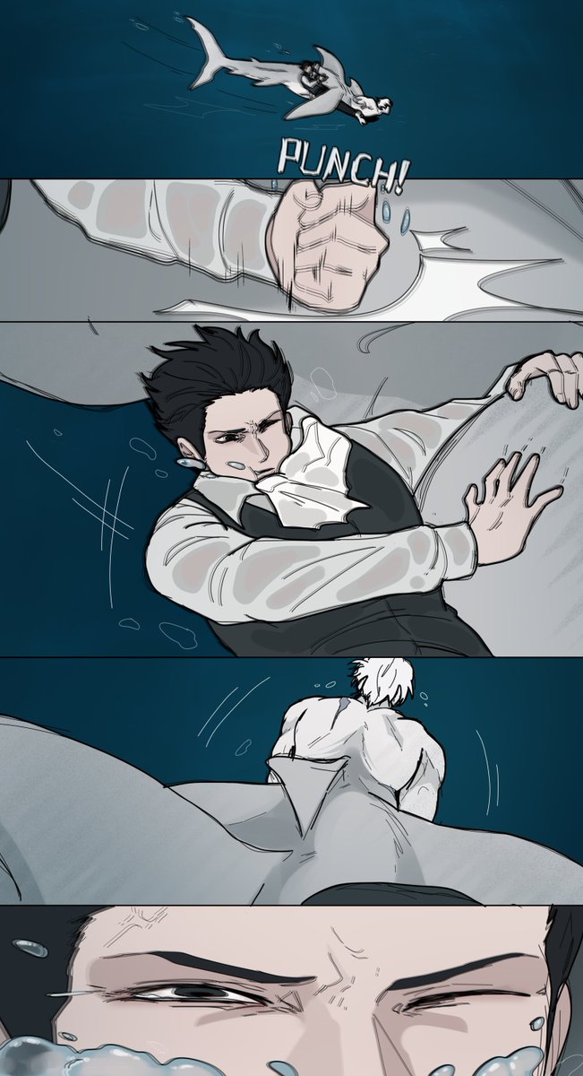 AniMaoo_2's tweet photo. Down under water once again - Fogland merman AU (3) https://t.co/59Ddv0d6TV