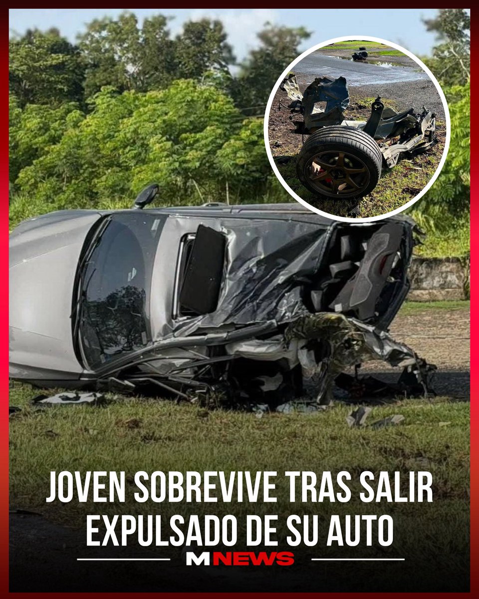 Moluskein's tweet photo. Alexander Ortiz Adorno de 23 años sufrió hoy un accidente en Toa Baja luego de perder el control de su carro, salirse de la carretera mojada, impactar un poste de cemento y salir expulsado del vehículo. 

Milagrosamente el joven se encuentra en condición estable en Centro Médico.

#MoluscoNews 
(🎥📷 @gems.puertorico)