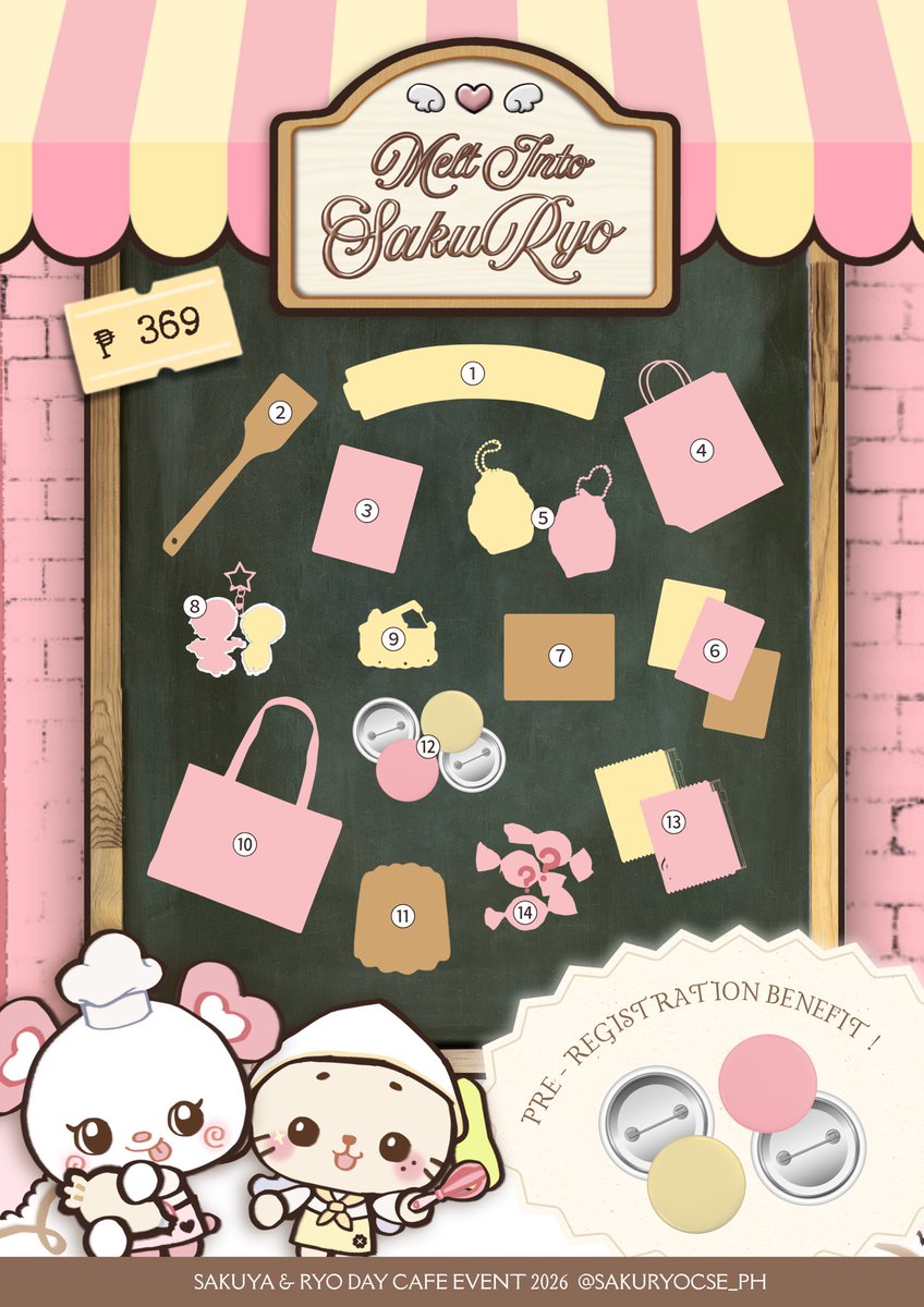 sakuryocse_ph's tweet photo. 🍰 Something sweet is in the air... ~ ⊹ ࣪ ˖

𑣲Melt into SakuRyo: A Sakuya &amp; Ryo Cupsleeve Event .ᐟ.ᐟഒ·˚

🧁November 22 (Sunday)
🧁The Coffee Bee, Manila
🧁1PM - 5PM
🧁Kit Price: ₱369

Pre-registration: 09/19, 7PM
General Registration: 09/20, 7PM

#MeltintoSakuRyo #SakuRyoCSE https://t.co/4IFaALF2eF
