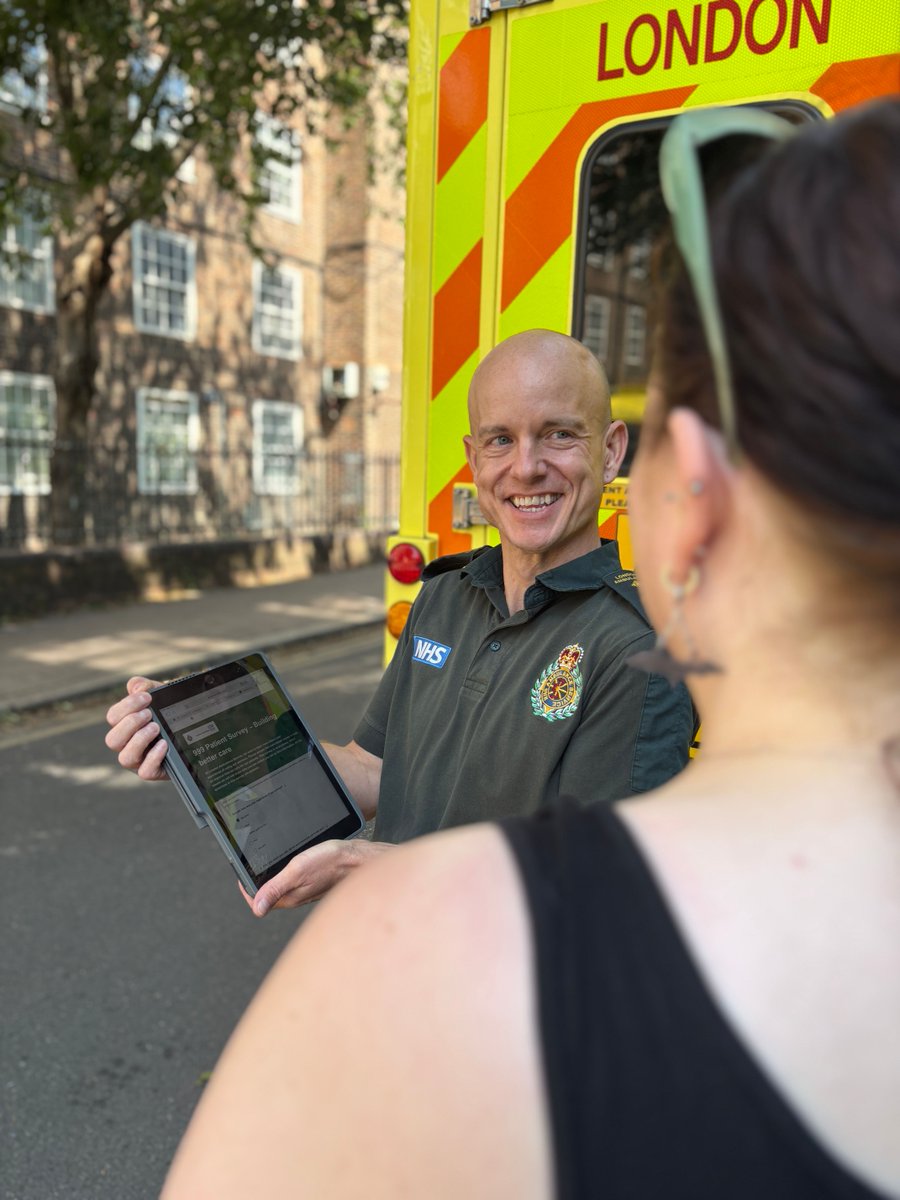 Ldn_Ambulance's tweet photo. Have you got two minutes? 
Help improve care at London Ambulance Service by completing our 999 patient survey. 
Whether you called 999, received phone advice or an ambulance, we want to hear about your experience. 
Click the link here to complete: https://t.co/juZwhGjxDu https://t.co/jKoCfLDmgr