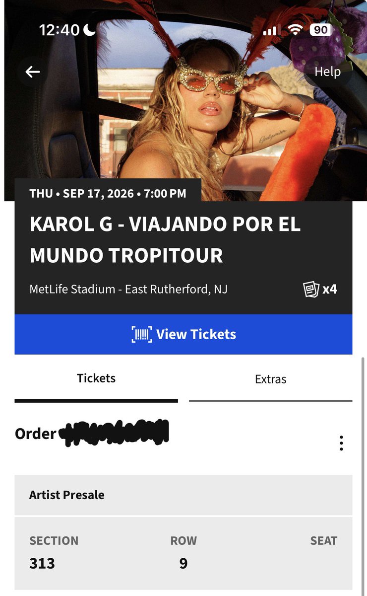 CatIsUnoriginal's tweet photo. selling 1 ticket for karol g viajando por el mundo tour, night 1 in east rutherford nj!! i purchased an extra but i dont need it anymore. selling on ticketmaster for below original cost, section 313 row 9, im just trying to get rid of it :) #karolg #viajandoporelmundo https://t.co/gMvn6PFn2o
