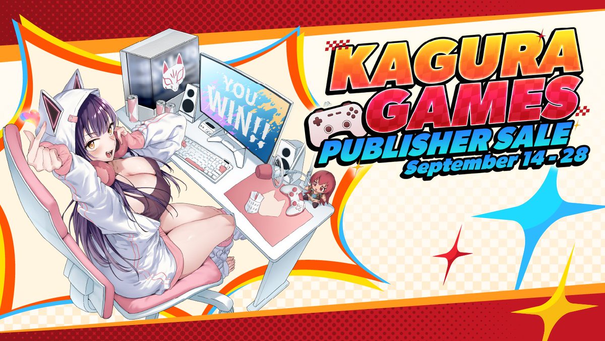 KaguraGames's tweet photo. 🔥 The Publisher Sale 2026 is live! Save up to 80% off our games &amp; enter our giveaway for a chance to win $20 in Steam Credit + our games! 🎮

How to Enter:

🥰 Follow us @KaguraGames
🔁 Retweet this tweet, like it &amp; tag a friend!
❤️ Join the giveaway at https://t.co/sOzdn9kSoN https://t.co/DmQOcvp1hg