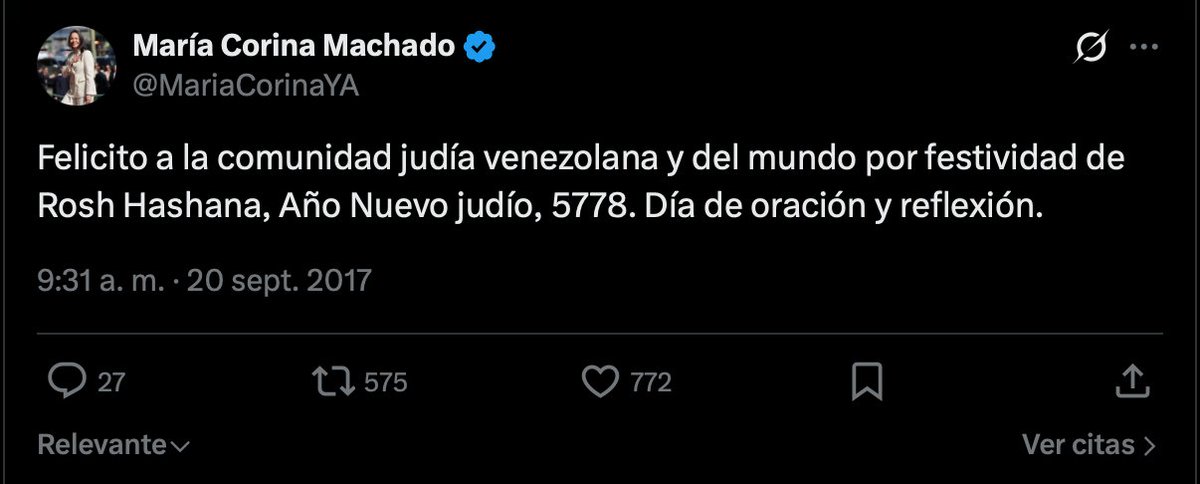 AAAD25's tweet photo. MCM lleva años lanzando el mismo mensaje. Solo que antes a nadie le importaba porque:

1) Ella no era la líder de la oposición.

2) No había el sinfín de teorías conspirativas antisemitas que hay hoy, degeneración irracional del repudio razonable a los excesos israelíes en Gaza. https://t.co/sYTYqlFRAV