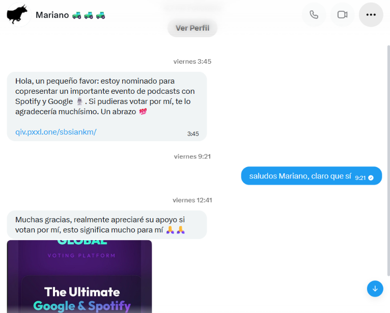 Edisson_hilos's tweet photo. 🚨 ¡URGENTE!

Ni por el carajo abran ningún link. Ni por correo, ni por mensajería interna, ni por SMS, ni por ningún otro medio.

Probablemente se trate de phishing y lo estén utilizando para robarnos las cuentas de X.

Parece que ya se robaron la cuenta de Mariano y que están intentando hacerse con más cuentas.

Por favor, no abran ningún enlace sospechoso y avisen de inmediato si reciben uno.