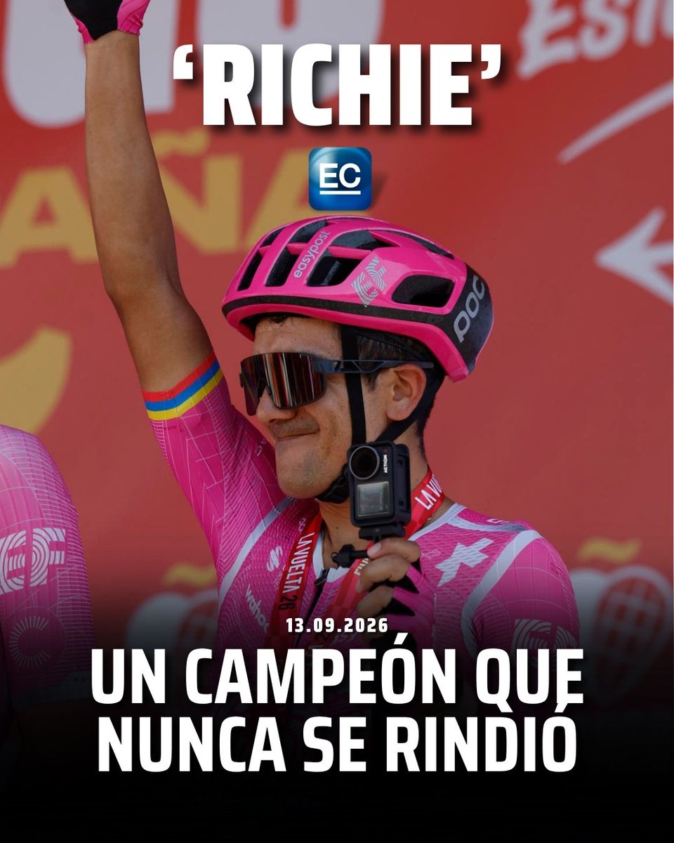 elcomerciocom's tweet photo. https://t.co/nL8ZExKqhH 🚲 Richard Carapaz terminó la Vuelta a España con un espectacular resultado https://t.co/aZDYMB7YOB