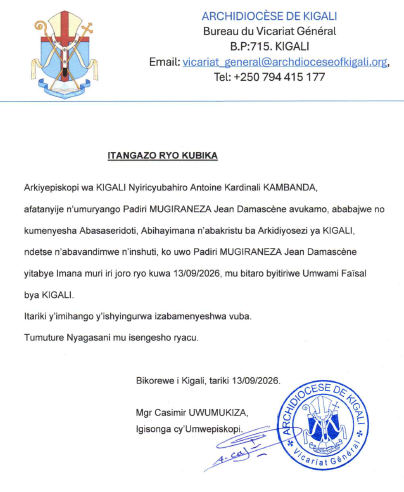 DOCICO_CEPR's tweet photo. Padiri Jean Damascène MUGIRANEZA, wari Padiri Mukuru wa Paruwasi ya Gihogwe muri Arikidiyosezi ya Kigali, yatabarutse. Nyagasani amwakire kandi amuhe iruhuko ridashira. Umuryango w'abakristu asize bakomere kandi bihangane. Dukomeze tumusabire. https://t.co/lquexp3nWS