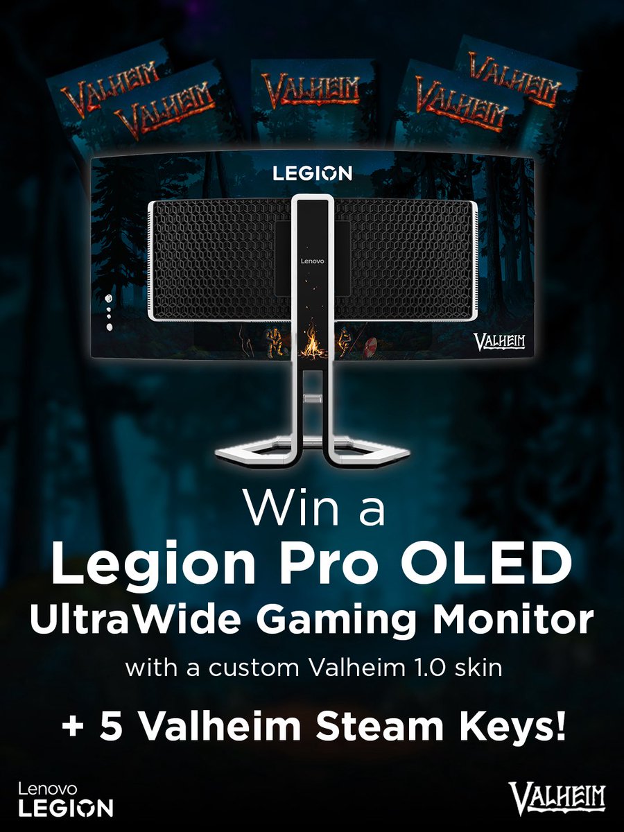 Emzia's tweet photo. LENOVO GIVEAWAY!!! 🖥️  #Ad

Experience Valheim in stunning detail! Win a Lenovo Legion Pro 34-WD-10 and 5 Valheim keys!😄

✨ 34" Ultra-Wide OLED
⚡ 240Hz Refresh Rate
🤍 Iconic White Finish

@LenovoLegion @Valheimgame #LenovoLegion

Join here 👉 
https://t.co/3zznxuIlZG https://t.co/FnUxBo0hLT