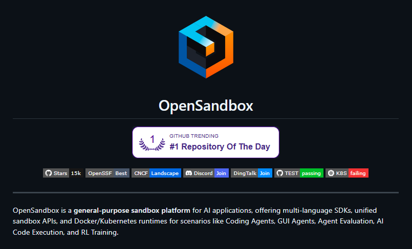 0xJokker's tweet photo. 🚨 ALIBABA CERRO EL HUECO QUE NADIE QUERIA VER EN LOS AGENTES DE IA

Se llama OpenSandbox

Y es un entorno seguro y aislado para que tus agentes hagan lo que quieran

Ejecuten codigo
Naveguen en internet 
Controlen escritorios completos

Sin tocar tu PC

Cada agente tiene su propio entorno de ejecucion 
Y puedes dejar que hagan cosas reales

Sirve para:
→ Coding agents
→ GUI agents
→ Ejecutar codigo y mas

Corre local con Docker. Escala con Kubernetes
+15k estrellas. Gratis. Open source

El agente trabaja
Tu sistema no se expone

REPOO 👇