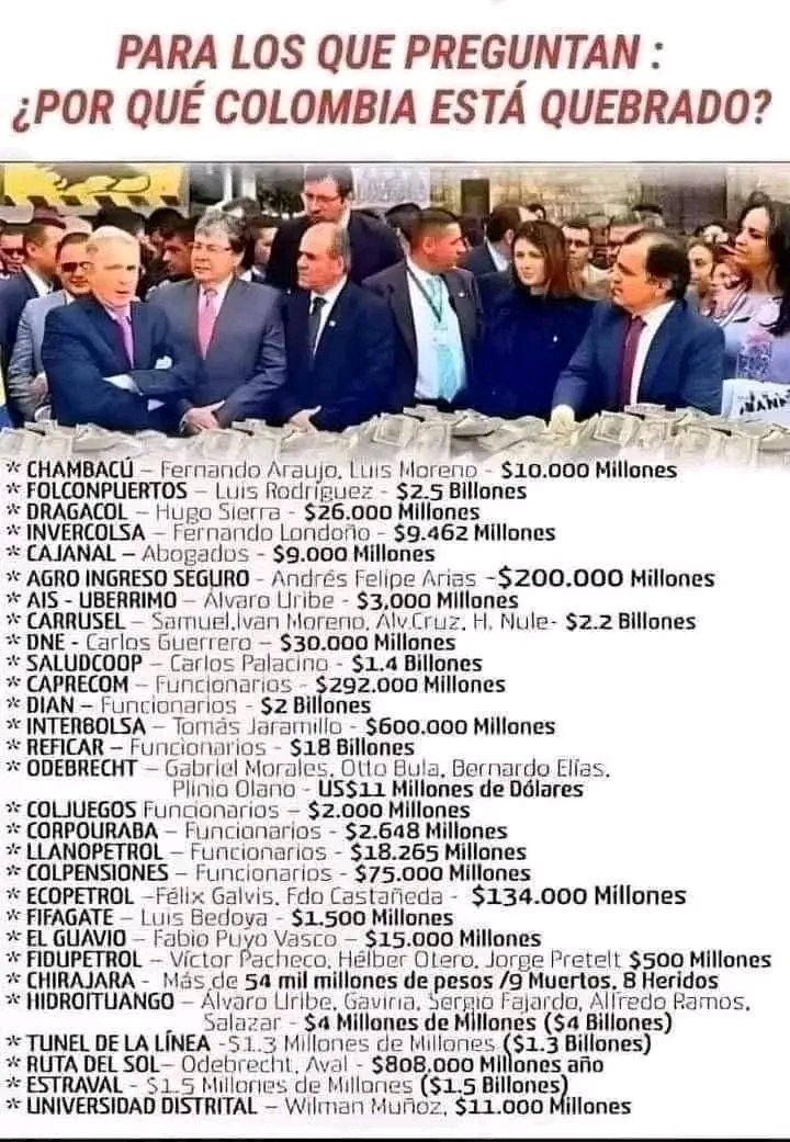 Lukas1503_'s tweet photo. @FUCHO02 🤣🤣🤣🤣 la memoria SELECTIVA de los CAFRES FIRMES ... Más de doscientos años de saqueos de la derecha corrupta colombiana https://t.co/JWMm9UemZh