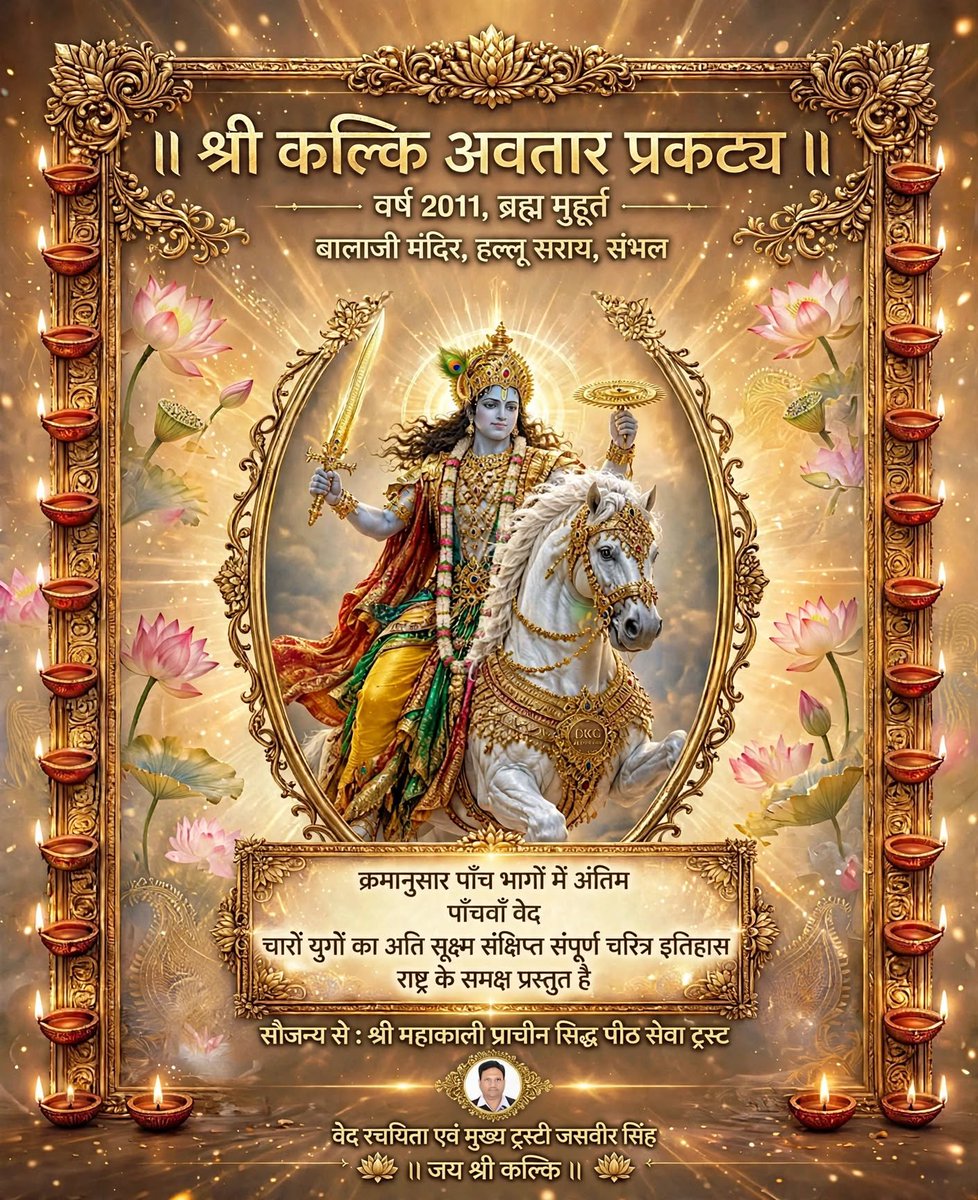 MbdJASVEERsingh's tweet photo. भाग-1 ,🚩🌄🪷🌺 🕉️ श्रीकल्कि अवतार प्रकट्य "अंतिम पांचवा वेद" वेद प्रस्तुति !🕉️🌺🌹🪷🌄🚩#JagadguruSwaminishchalanandSaraswatiJiMaharaj @jyotirmathah @jyotirmathah #JagadguruSwamiBharattirthMahabhag https://t.co/qy76PnQ1Rl