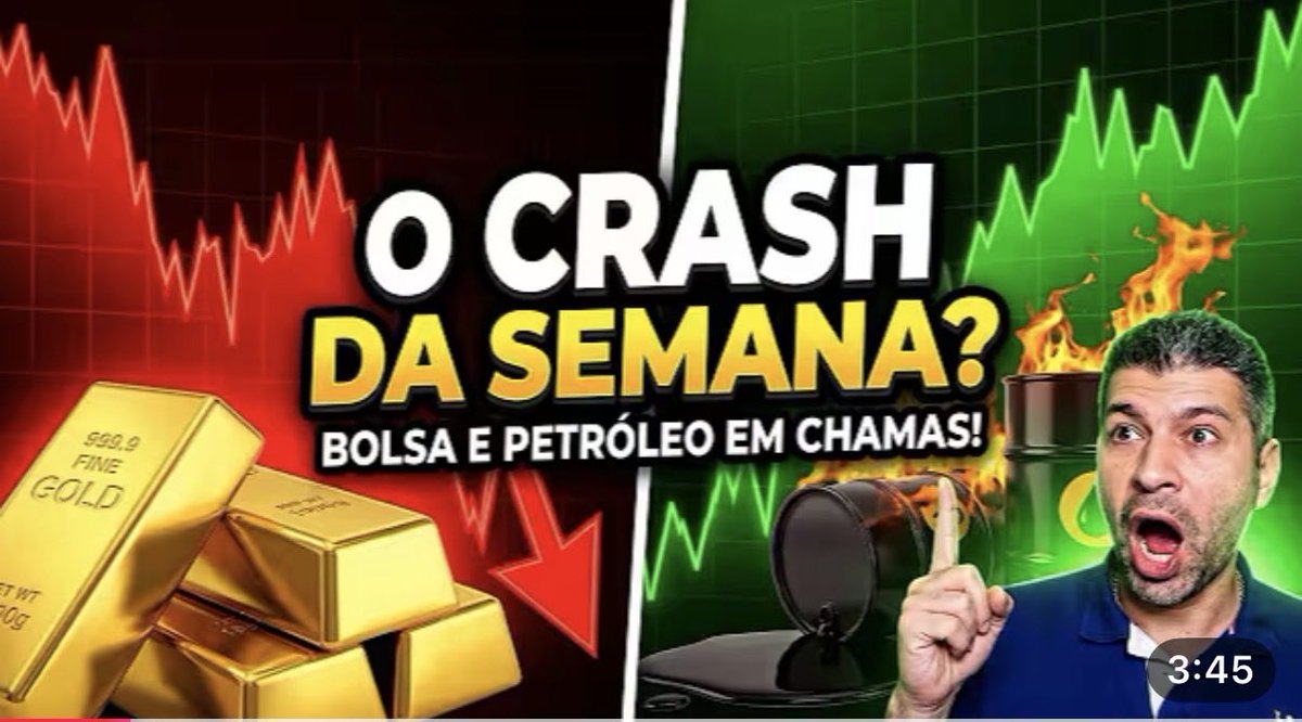 CodigoFX2026's tweet photo. "PETRÓLEO EM NÍVEIS CRÍTICOS E FED DECIDE O MERCADO: O QUE FAZER AGORA?" https://t.co/NkrCZ8oOhT via @YouTube https://t.co/zOIAHOUwlJ