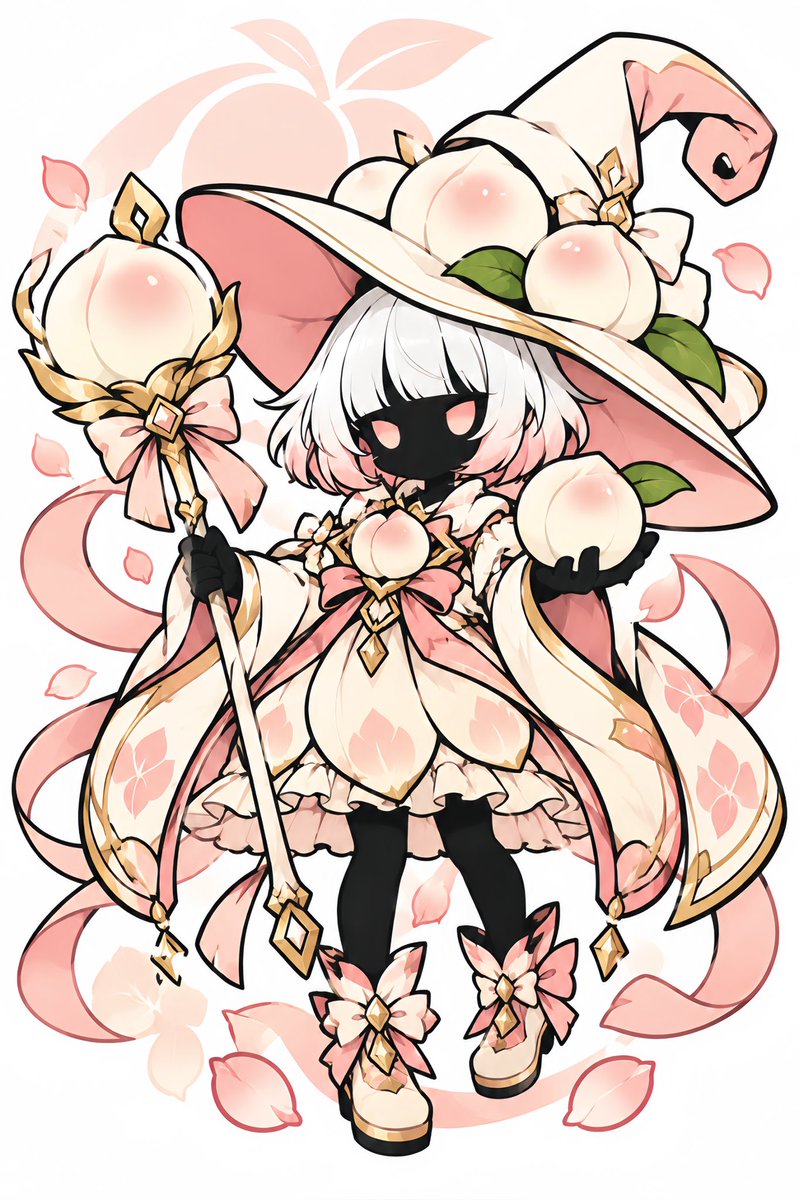yona21_ai's tweet photo. 白桃の魔女！🍑

前回マスカット作ったら他のも作りたくなっちゃった('-') https://t.co/ra3gBVWiMN