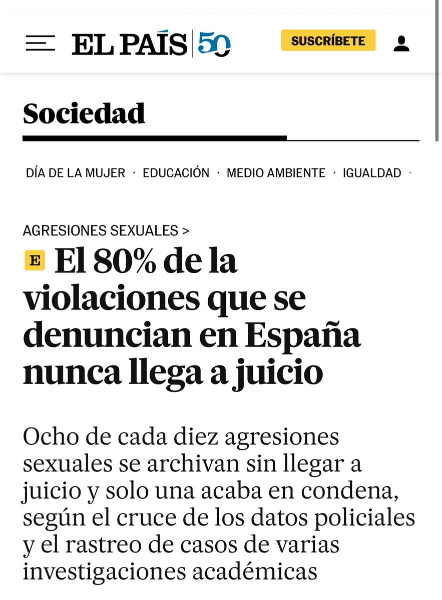 riverolavic's tweet photo. LA REALIDAD

Ocurría más de 100 veces al año, una vez cada tres días. Una mujer era atendida por violación en Urgencias de un hospital de la ciudad de Barcelona. Alertado el juzgado de guardia, un médico forense se desplazaba al centro para reconocer a la víctima e intentar tomar muestras biológicas del delito. Hace ya unos años, un equipo de profesionales del Instituto de Medicina Legal de Cataluña quiso saber qué pasaba después con esos casos, así que revisó los procedimientos judiciales de dos años…Y ahora se observa el resultado:
