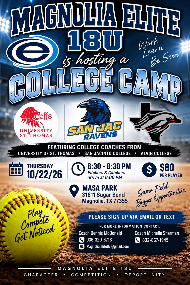 Riley_Lewis2027's tweet photo. So excited that my team will be hosting a college camp at our fields on Oct. 22! This will be a great opportunity. @MagnoliaElite18 https://t.co/lZxDGoo8x4