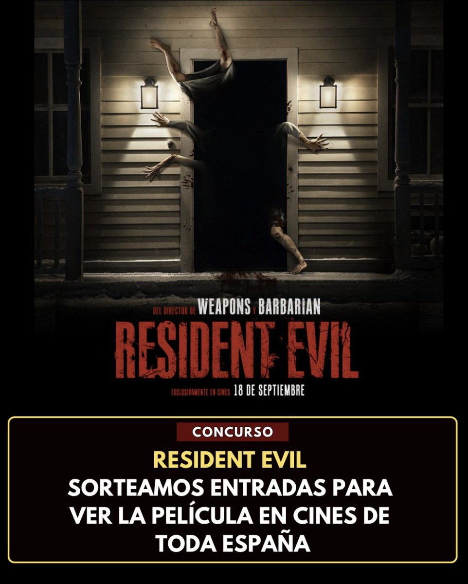 Aullidos's tweet photo. Sorteamos entradas dobles para ver #ResidentEvil en cines de toda España

1) Seguid a @aullidos 
2) Me Gusta
3) RT + etiquetad a la persona con la que queréis verla

En IG también podéis participar

¡Suerte! https://t.co/o3aUKJ03v8