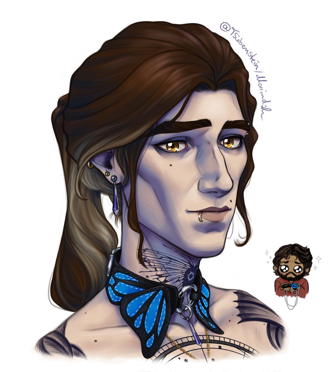 TSiebenstein's tweet photo. Black Iris Viktor, who is surprised? Not me. 🤷🦋
(Please never free me from this obsession) 

Links to the choker and to fic by @TheTrickyOwl in the comments) https://t.co/tqFnURSEVs