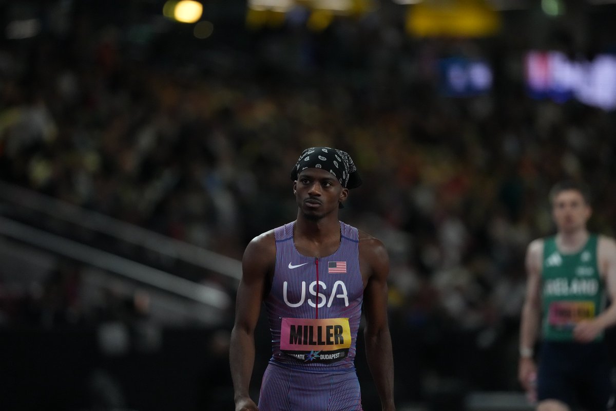 usatf's tweet photo. Fought all the way through 👏

Brandon Miller battles to a 1:42.54 finish for fourth in a blazing men’s 800m final at World Ultimate. 🫡

#TeamUSATF | @WAultimateChamp https://t.co/XzP32Ym9hZ