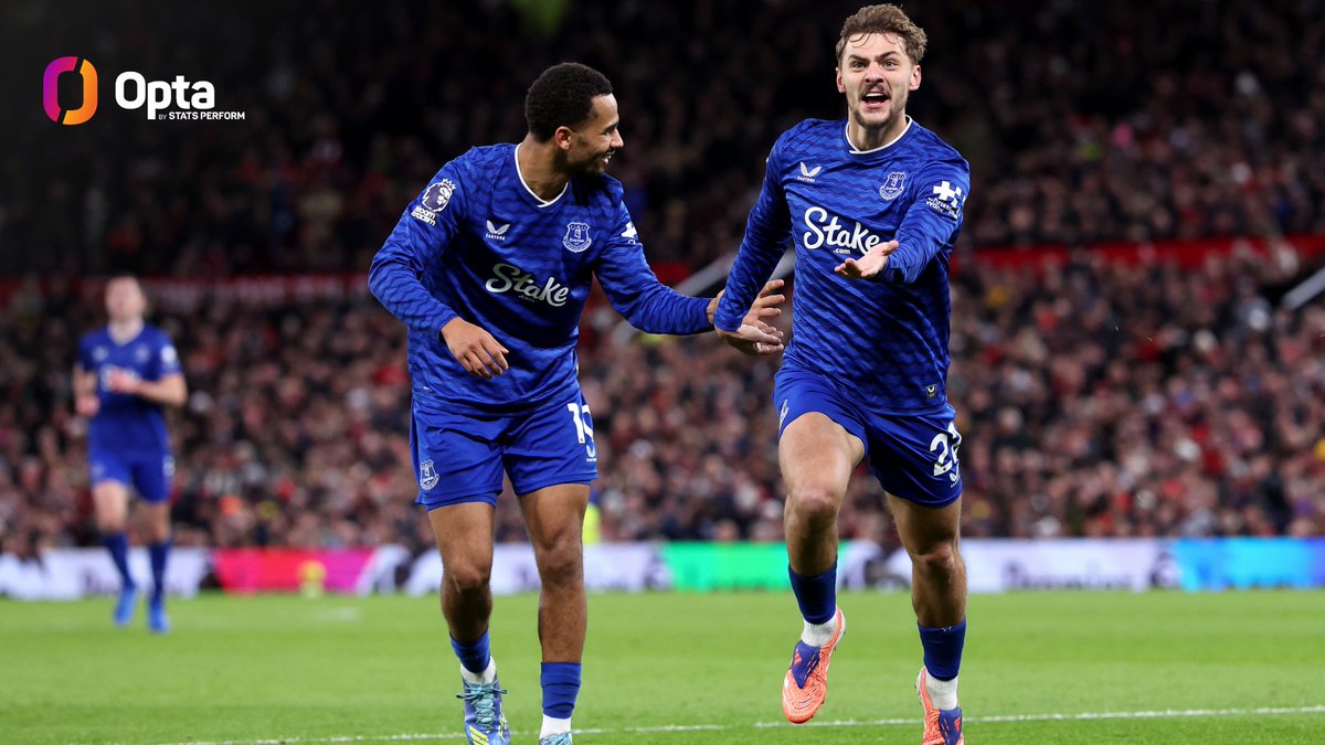 OptaJoe's tweet photo. 2 - 50 teams have received a red card as the visiting team at Old Trafford in the Premier League, but only two have won: Everton in November 2025 and Manchester City today, with Iliman Ndiaye on the winning side both times.

Charm. https://t.co/CgNerI1iAY