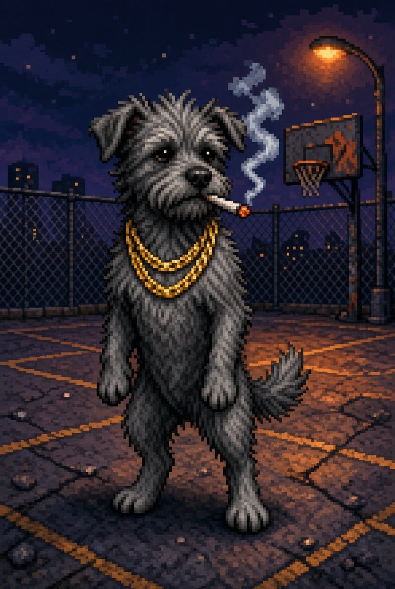 ChainDogss's tweet photo. Grime

Grew up under the rim. Grime doesn’t have a house, he has a court. Sleeps behind the fence, keeps score of every favor, and smokes whatever the night hands him. The two chains came from two different fools who thought the court was neutral ground. It isn’t. If the ball’s bouncing after midnight, Grime is already watching who brought money and who brought problems. #pumpfun #crypto #MemeBitcoin #FOMO #gmgn