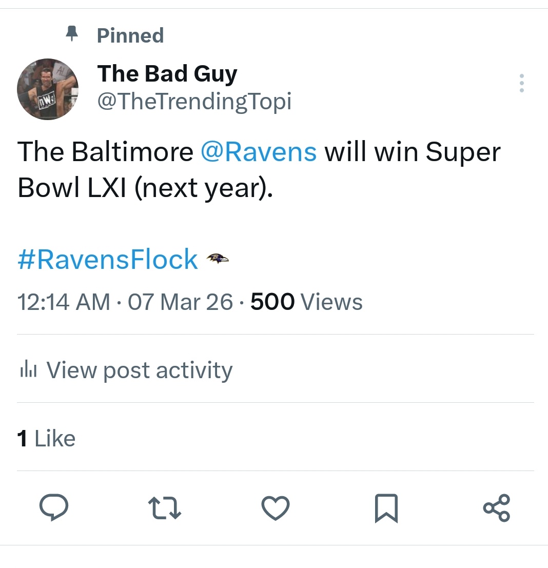 TheTrendingTopi's tweet photo. @CodyBrownBets They thought I was playing 😏

#RavensFlock Monsters 🗣 https://t.co/MqDFWIIjCA