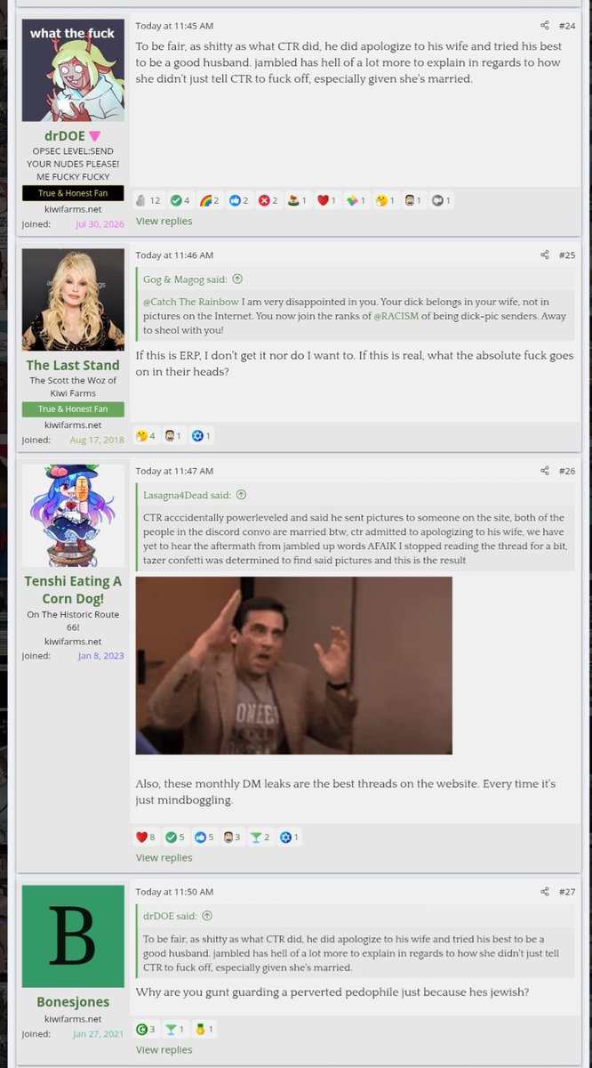 kampungarmy's tweet photo. Israeli memeber of kiwi farms sets off firestorm thread after sending dick pics. Users doxed/faildoxed, DMs leaked, user 'JambledUpWords' tries to get the forum to turn on multiple uninvolved users and the thread turns on her. 60 pages of archives BELOW! https://t.co/alXePG0lhw