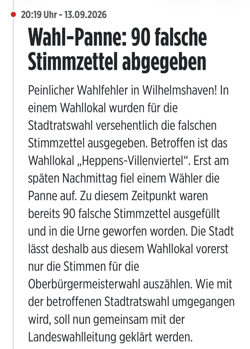 queru_lant's tweet photo. „Wahl-Panne“ in Wilhelmshaven https://t.co/p53QSzHtGi