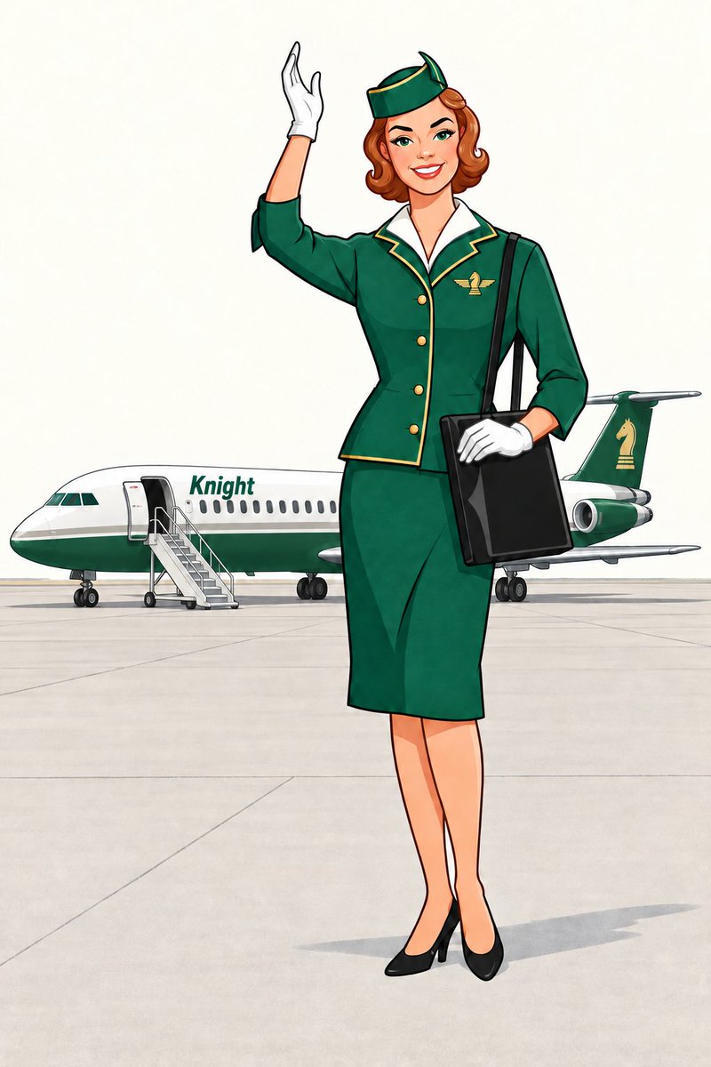 KnightAirVA's tweet photo. Since @BCalStewardess posted the Pan Am cartoon, we thought we'd join in with our own interpretation of it. https://t.co/G6g5onlLRd