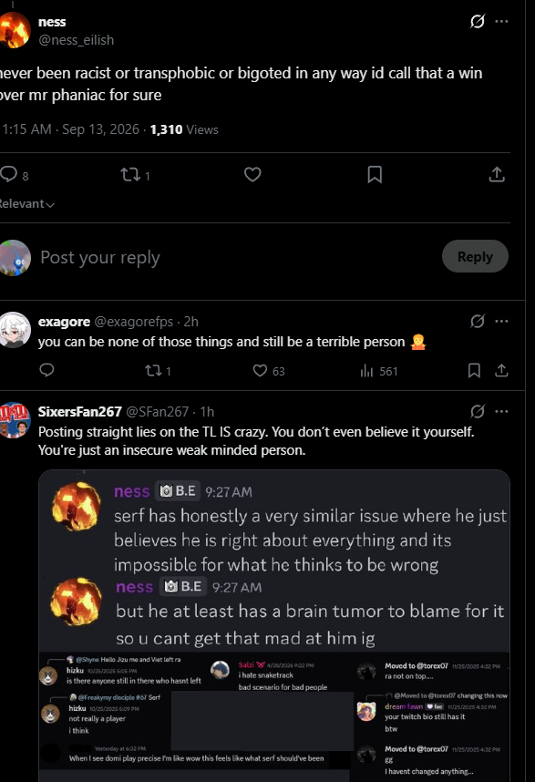 Goose0695's tweet photo. @ness_eilish I pray for the day when people realize how weird you are and you have to leave the aim comm https://t.co/HbpICPpVGn