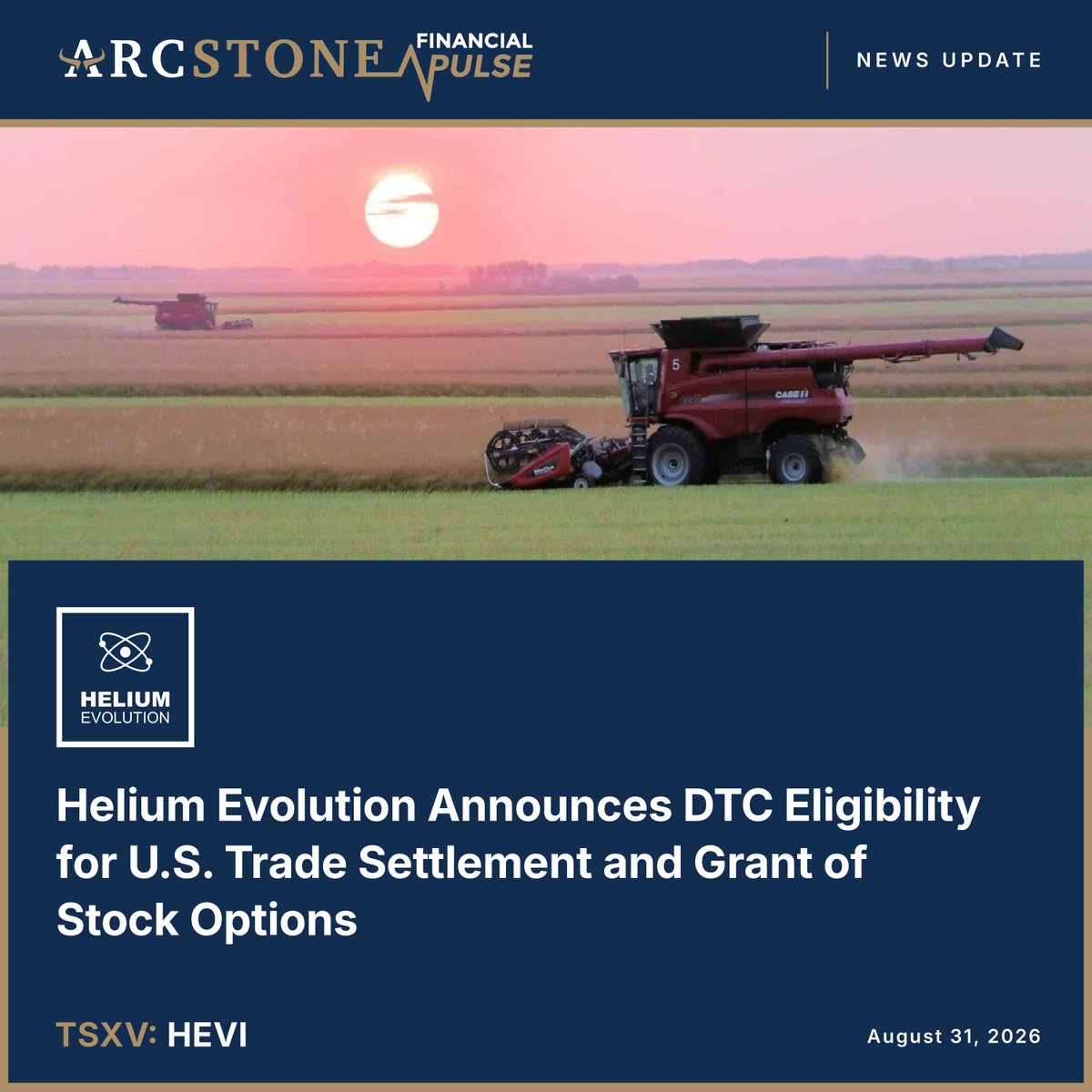 ArcstoneFPulse's tweet photo. Helium Evolution Announces DTC Eligibility for U.S. Trade Settlement and Grant of Stock Options

https://t.co/AhZ2qZrJpW

#HEVI #HEEVF #HeliumEvolution #Helium #Energy #CriticalMinerals #Saskatchewan #TSXV #OTCQB #DTC #CapitalMarkets #Investing $HEVI.NE 

https://t.co/ehEwy7fnjE https://t.co/AfkrT47nrX