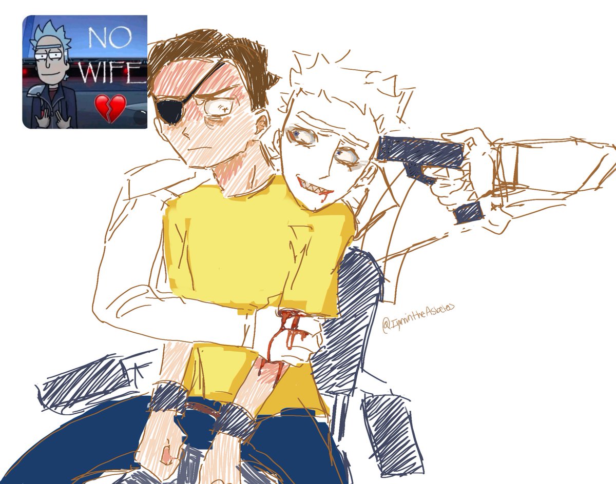 IymintheAsbetos's tweet photo. I didn't wanna fill in rick prime idk why I made his eyes so scary😭 #primecest #rickorty https://t.co/Sw9QnIDsRA