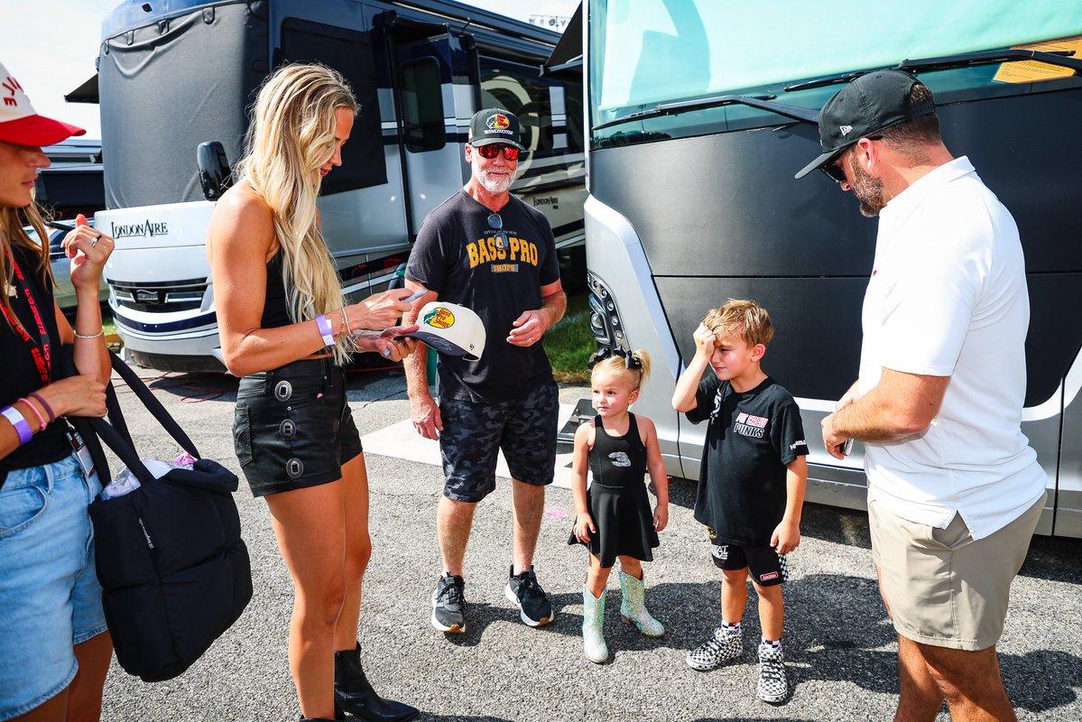 RCRracing's tweet photo. A little crossover action. 🏀🏁

@sophaller 🤝 @austindillon3 https://t.co/D68MSbmCv2