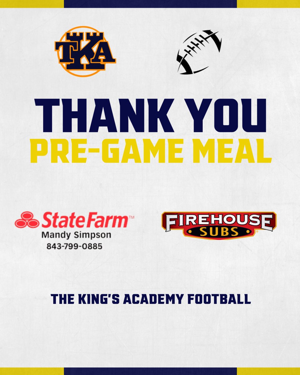 kingsathl's tweet photo. Thank you to State Farm - Mandy Simpson for providing our football team pre-game meal this past Friday! 
#GOLions https://t.co/7nTqCqudxa