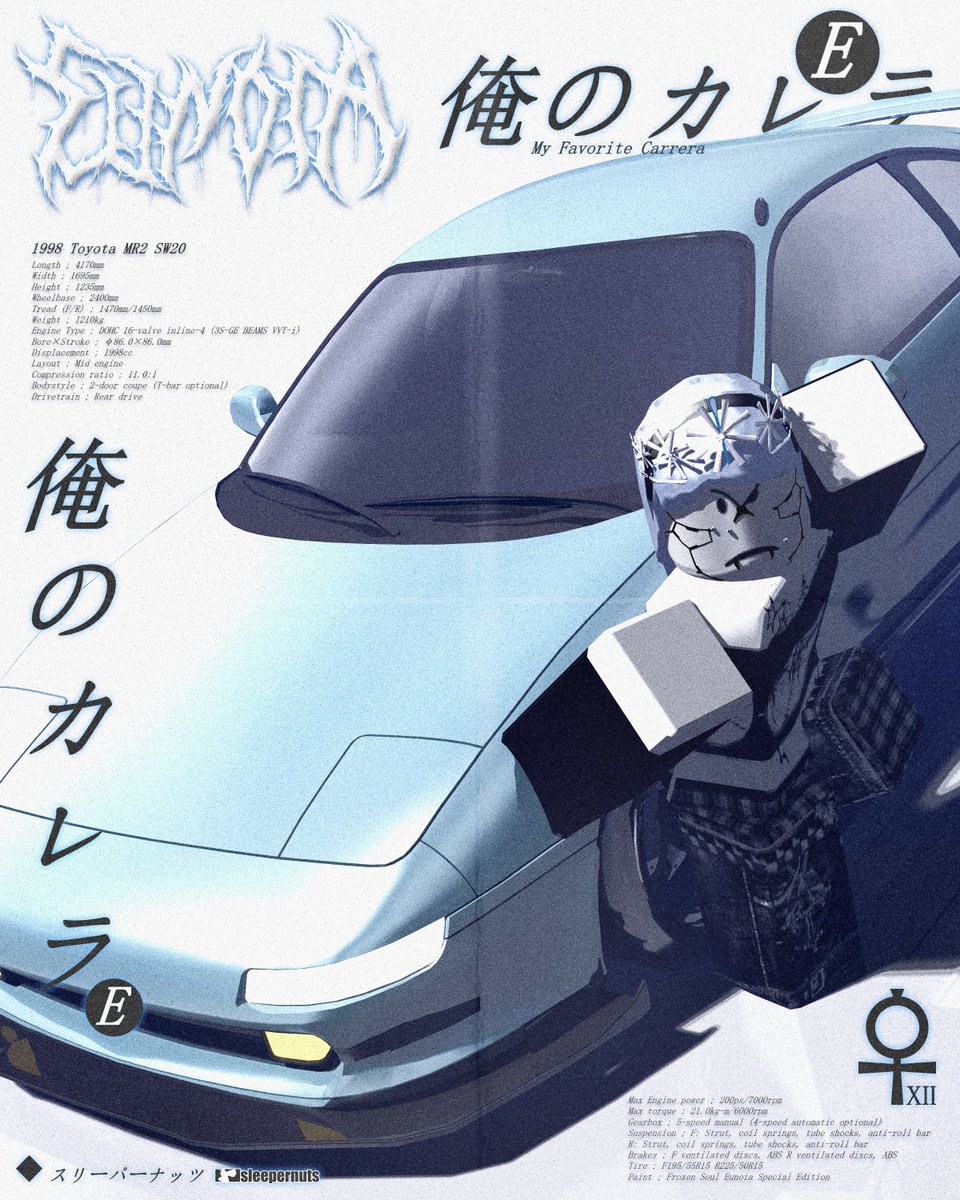 sleepernuts's tweet photo. eunoia and her 1998 toyota mr2 sw20

#roblox #robloxart #frozensoul #dreamgame #concept https://t.co/1o88GPrpSu