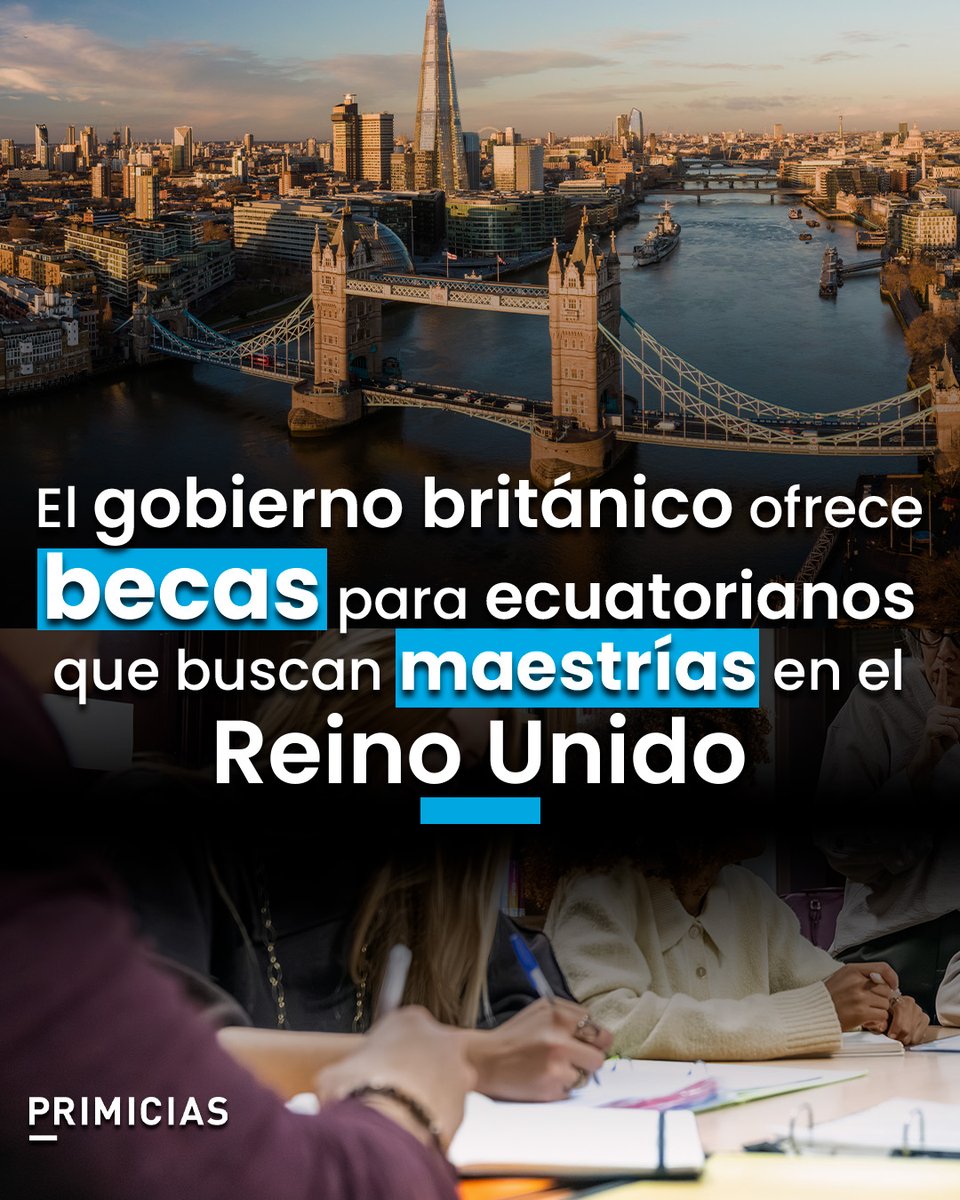 Primicias's tweet photo. La beca Chevening ofrece la oportunidad de estudiar por un año con todos los gastos pagados una maestría en cualquier área académica en Reino Unido. El plazo termina el 6 de octubre. https://t.co/NTtA3y62GV https://t.co/gtGKzDWyhX
