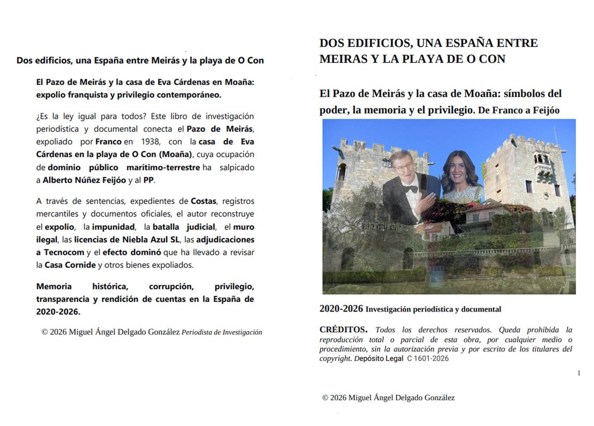 XornalGalicia1's tweet photo. "Dos Edificios, Una España, el Pazo de Meiras y la mansión de Eva Cardenas": El libro que desvela la cara oculta de Galicia y que ya arrasa en Amazon #Justicia #Privilegio #Impunidad #CasaCornide #NieblaAzul #Galicia #ActualidadPolítica https://t.co/Lsk2S9iZot https://t.co/WrGiqnHtQY